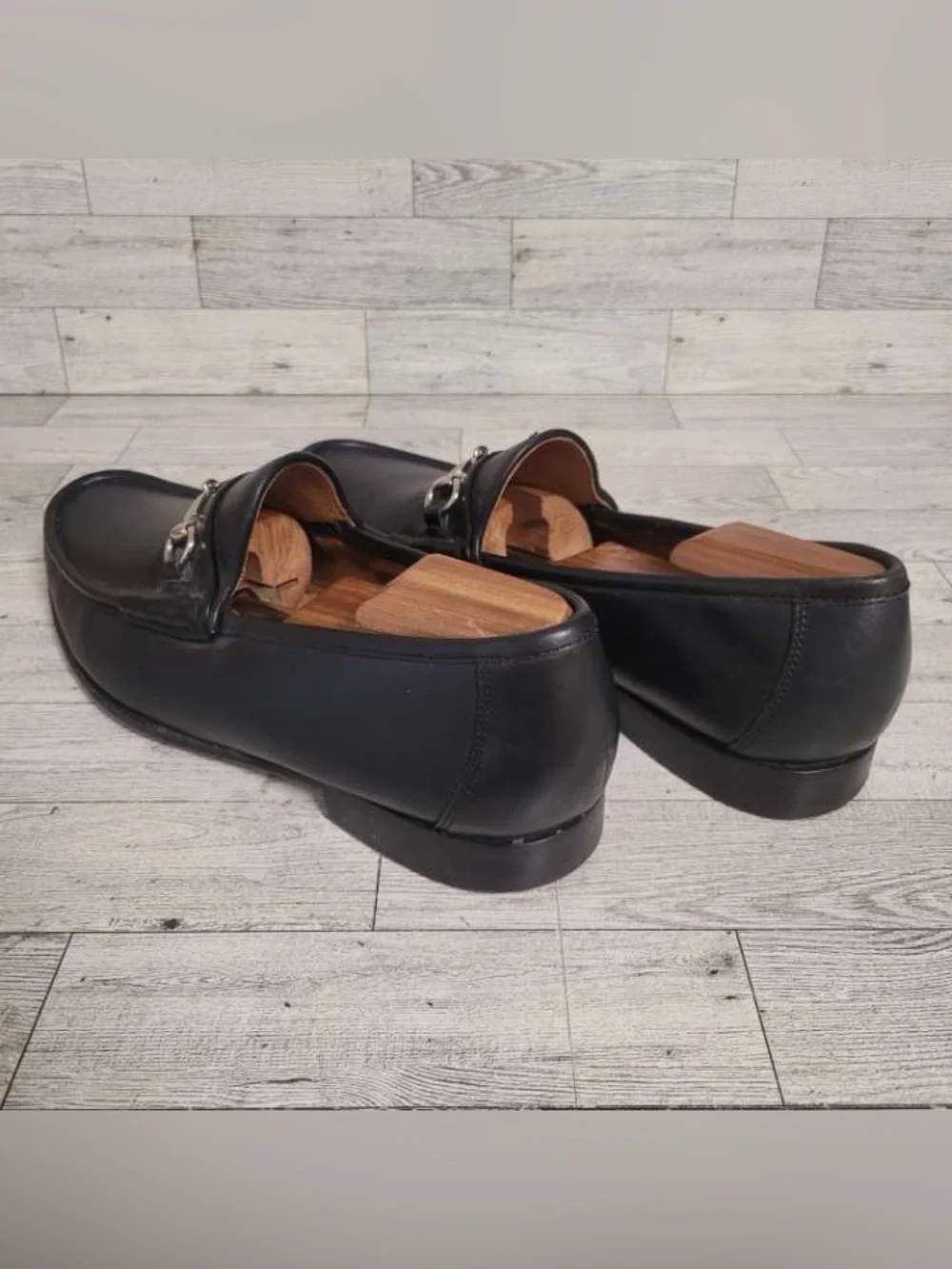 Men's Allen Edmonds Verona Black Leather Horse Bit Loafers Size 10 Italy Made